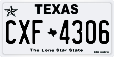 TX license plate CXF4306