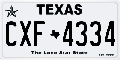 TX license plate CXF4334