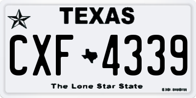 TX license plate CXF4339