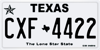 TX license plate CXF4422