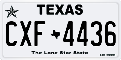 TX license plate CXF4436