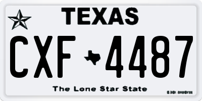 TX license plate CXF4487