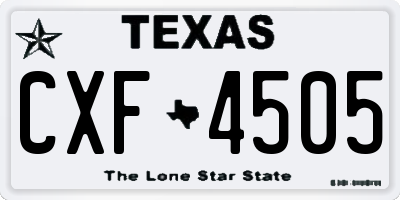 TX license plate CXF4505