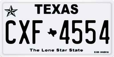 TX license plate CXF4554
