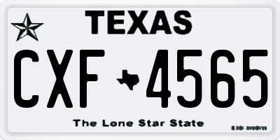 TX license plate CXF4565