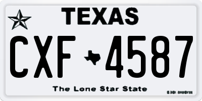 TX license plate CXF4587