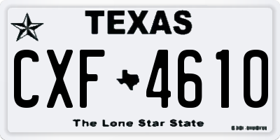 TX license plate CXF4610