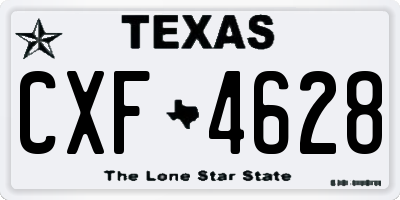 TX license plate CXF4628