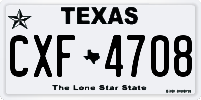 TX license plate CXF4708