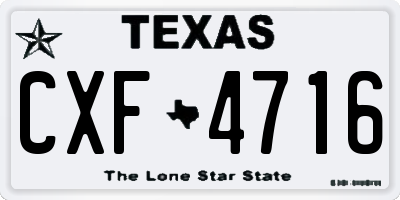 TX license plate CXF4716