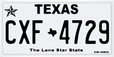 TX license plate CXF4729