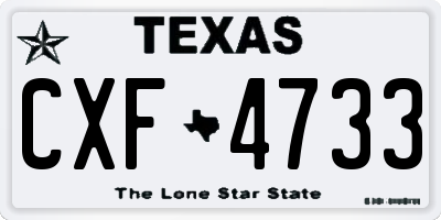 TX license plate CXF4733