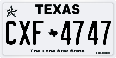 TX license plate CXF4747