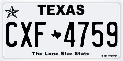 TX license plate CXF4759