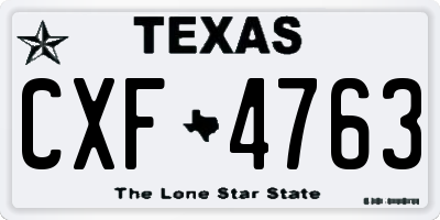 TX license plate CXF4763