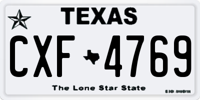 TX license plate CXF4769