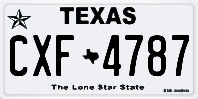 TX license plate CXF4787