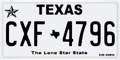 TX license plate CXF4796