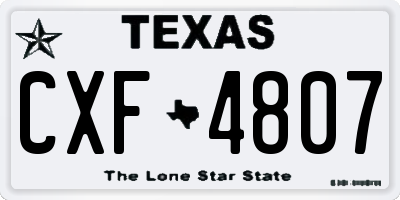 TX license plate CXF4807