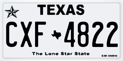 TX license plate CXF4822