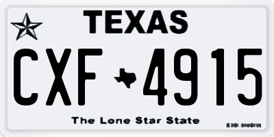TX license plate CXF4915