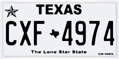 TX license plate CXF4974