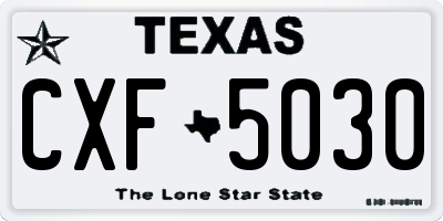 TX license plate CXF5030