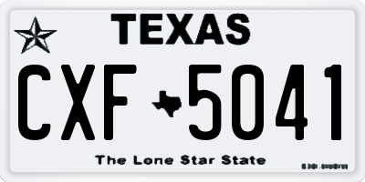 TX license plate CXF5041