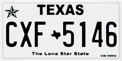 TX license plate CXF5146