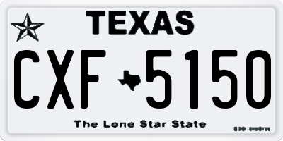 TX license plate CXF5150
