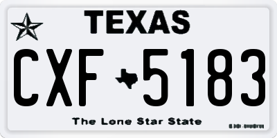 TX license plate CXF5183