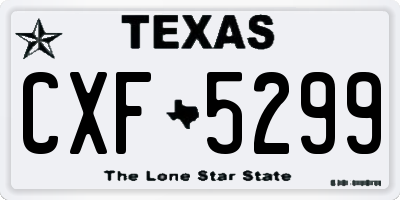 TX license plate CXF5299