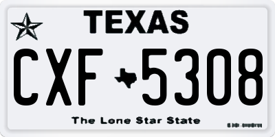 TX license plate CXF5308