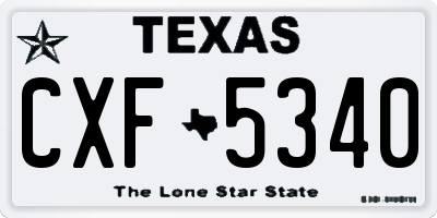 TX license plate CXF5340