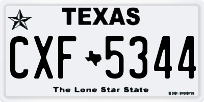 TX license plate CXF5344