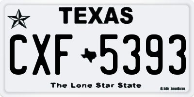 TX license plate CXF5393
