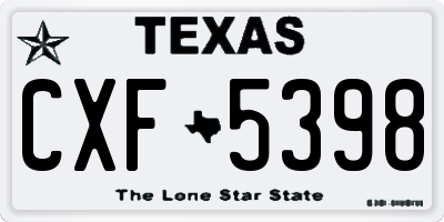 TX license plate CXF5398
