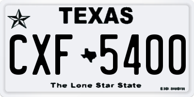 TX license plate CXF5400