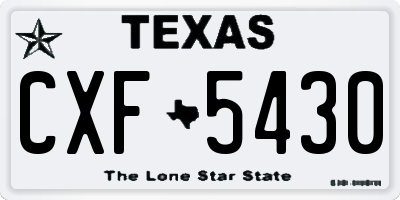 TX license plate CXF5430