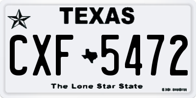 TX license plate CXF5472