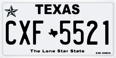 TX license plate CXF5521
