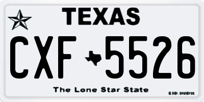 TX license plate CXF5526
