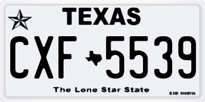 TX license plate CXF5539