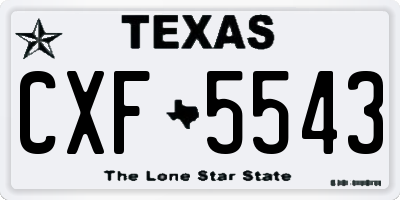 TX license plate CXF5543