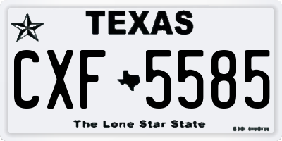 TX license plate CXF5585