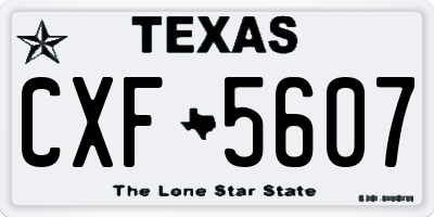 TX license plate CXF5607