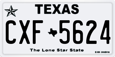 TX license plate CXF5624