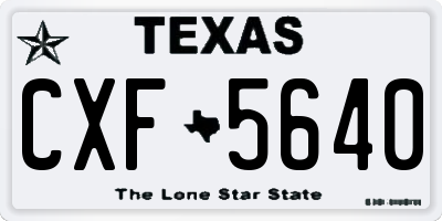 TX license plate CXF5640