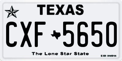 TX license plate CXF5650