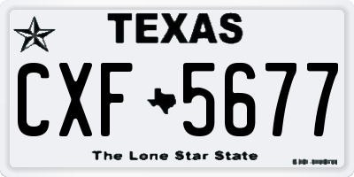 TX license plate CXF5677
